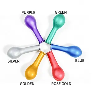 5 inch metallic latex balloons in gold, silver, blue, purple, green and rose gold colors