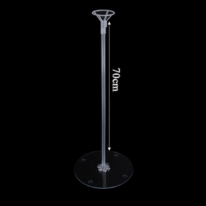 70cm clear plastic balloon stand kit with round base and support rod for table decor
