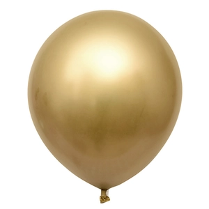 Round metallic gold latex balloon with mirror reflection for party decorations