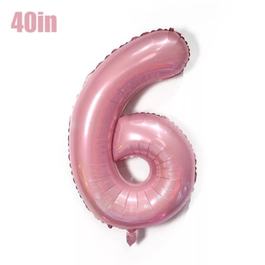 40-inch pink foil number 6 balloon for birthday party and scene decorations