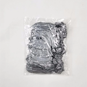 Close-up of bulk silver matte latex balloons packed in a clear bag for party decor