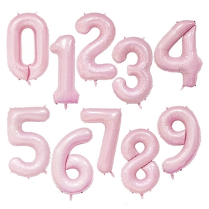 40 inch pink number 0-9 foil balloons set for baby birthday party decorations