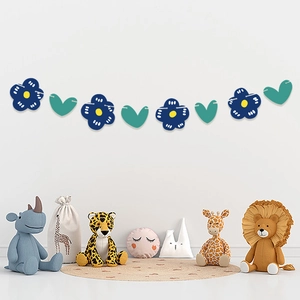 Guirlande de Bannière en Papier Fleur de Cœur pour Décoration de Fête d'Anniversaire d'Enfants Mur de Fond de Mariage