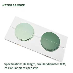 Guirlande de cercles en papier vert rétro 2M de long avec 24 disques pour fête d'anniversaire