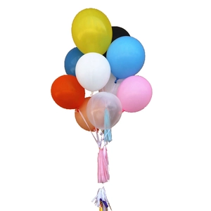 Colorful 18-inch thickened matte balloons set with decorative tassels for party decor