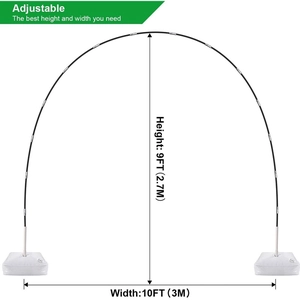Adjustable 9x10ft balloon arch kit with sturdy water bases for wedding and outdoor decor