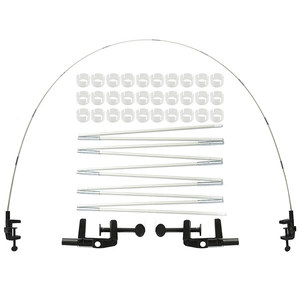 Tabletop balloon arch kit with flexible fiber rods, 25 clips and two C-clamp mounts