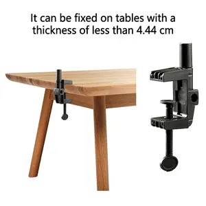 Adjustable black G-clamp for table balloon arch stand, fits surfaces up to 4.44cm thick