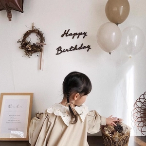 INS Forest Style Brown Felt Happy Birthday Letter Wall Stickers Background Decor Supplies Birthday Party Backdrop Decor