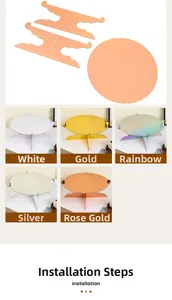 Detail of DIY 1-tier cardboard cake stand in gold, silver, and rose gold finishes