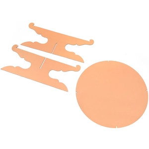 Three-piece nude pink cardboard cupcake stand assembly kit with wave-edge supports