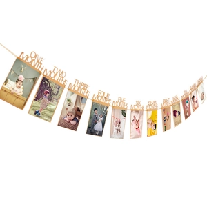 Striscione fotografico glitterato dorato per il primo compleanno e 12 mesi bimbo