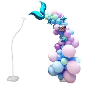 DIY mermaid balloon arch kit with flexible support rod and square weighted base