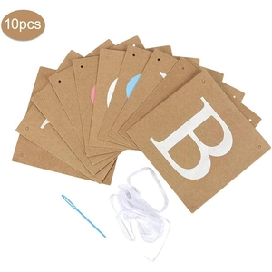 Lot de 10 banderoles Boy or Girl en papier kraft avec lettres blanches pour fête prénatale