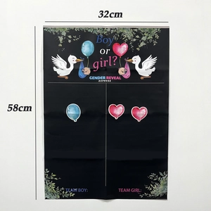 Affiche de vote pour fête de révélation de genre, sections Team Boy ou Girl, 32x58 cm