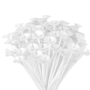 Aste per palloncini bianche da 59cm con supporti per accessori decorativi