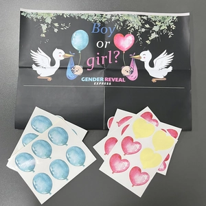 Kit de fête d'annonce de sexe avec affiche Boy or Girl et autocollants colorés