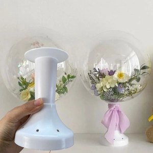 White star-patterned balloon stand base for table decorations and party floral displays