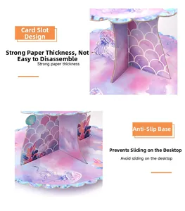 Detail of mermaid cake stand showing X-shaped stable base and assembly slot design