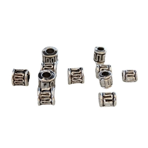 Vintage-Silberlegierung Zwischenperlen mit geometrischem Relief für DIY-Schmuck
