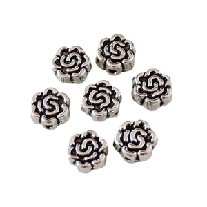 Retro Silber Rosenblüten Legierung Abstandsperlen für handgefertigte DIY Schmucksets