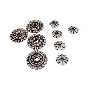 Retro 14mm silver snowflake spacer beads and antique alloy charms for DIY jewelry making