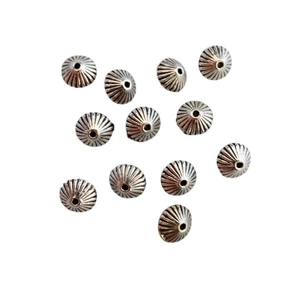 Retro-Abstandshalterperlen aus Silberlegierung mit Sonnenstrahlmuster für DIY-Schmuck