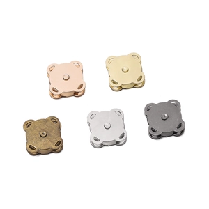 Alloy plum blossom magnetic snap buttons in five metallic colors for DIY sewing