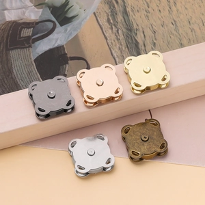 Five assorted electroplated metal magnetic clasps for handbags and DIY sewing projects