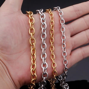 Colliers élégants à chaîne en O en acier inoxydable 304 pour femmes en or et argent polis