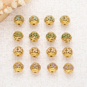 Holle Koperen Bloem Kralen Emaille Tussenkralen Voor DIY Sieraden Maken Armband Ketting Accessoires Vintage Florale Kraal