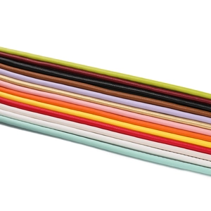 Close-up of 3mm-5mm colorful braided leather cords for DIY bags and jewelry making