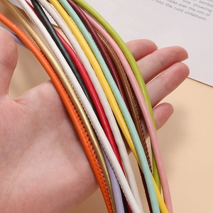 Colorful braided PU leather cords for DIY bag straps and jewelry making projects
