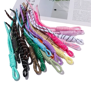 Colorful polyester braided cords with reflective dots and hand-knotted spiral details