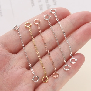 Dettaglio catene di estensione in argento 925 in oro, oro rosa e argento lucido