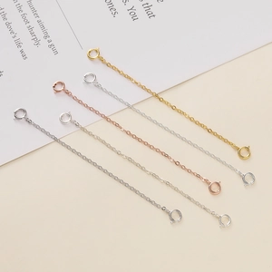 Catene di estensione in argento 925 dorate e oro rosa con chiusura a molla per gioielli fai-da-te