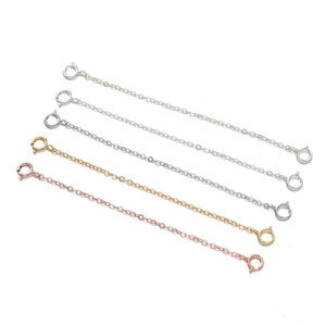 Cinque catene di estensione in argento 925 argento oro e oro rosa con chiusure a molla