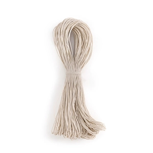 Spool of 1mm beige three-strand braided wax cord for DIY jewelry making and crafts