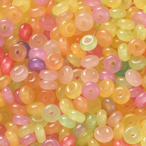 Transparente bunte Glas-Abstandsperlen in verschiedenen Bonbonfarben für DIY-Schmuck