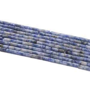 Détails de perles cylindriques en sodalite bleue et blanche pour bijoux DIY