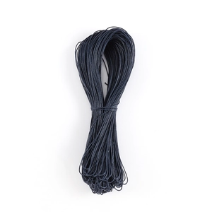 Deep blue 1mm braided wax rope roll for DIY jewelry making and handmade crafts