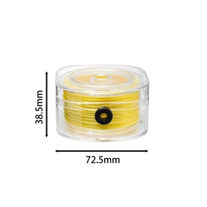 Vista dettagliata del rotolo di filo elastico da 0,8 mm con dimensioni della scatola