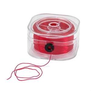 0,6 mm rote elastische Kristallperlenschnur in transparenter Box für DIY-Schmuck