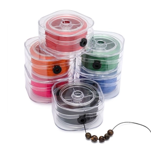 Filo elastico da 0,8mm per perline con rocchetti quadrati e corde colorate per gioielli DIY