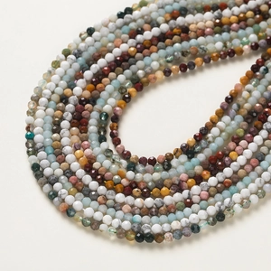 Perles en Vrac Pierre Naturelle Facettée Agate d'Alashan Amazonite Howlite pour Création de Bijoux DIY Bracelet Collier