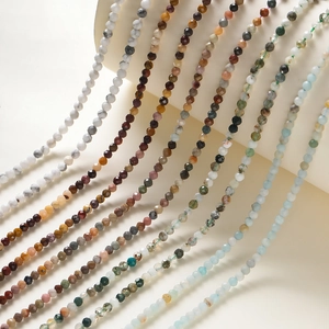 Perles en pierre naturelle facettée d'agate et turquoise pour création de bijoux