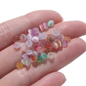 Mix aus 2x4mm zweifarbigen Katzenaugen-Glasperlen für DIY-Schmuck und Armbänder