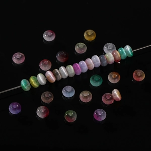 Polierte 2x4mm Glas Katzenaugen-Perlen in bunten Farben für DIY Schmuck und Armbänder