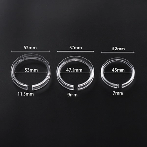 Three sizes of transparent acrylic display rings for bracelet and jewelry organization