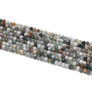 Macro de perles d'agate naturelles facettées 2-3mm avec textures variées pour bijoux DIY